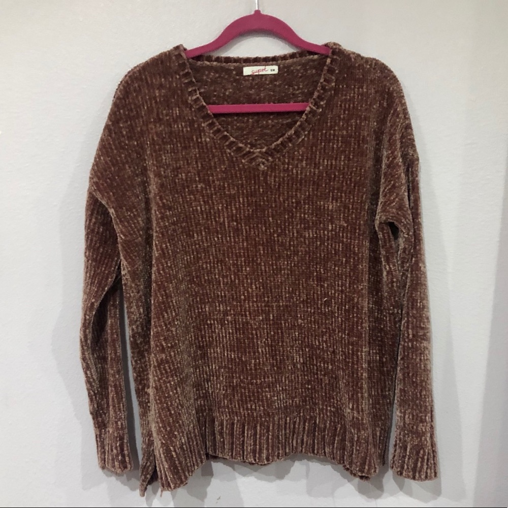 Burgundy soft knitted oversized sweater